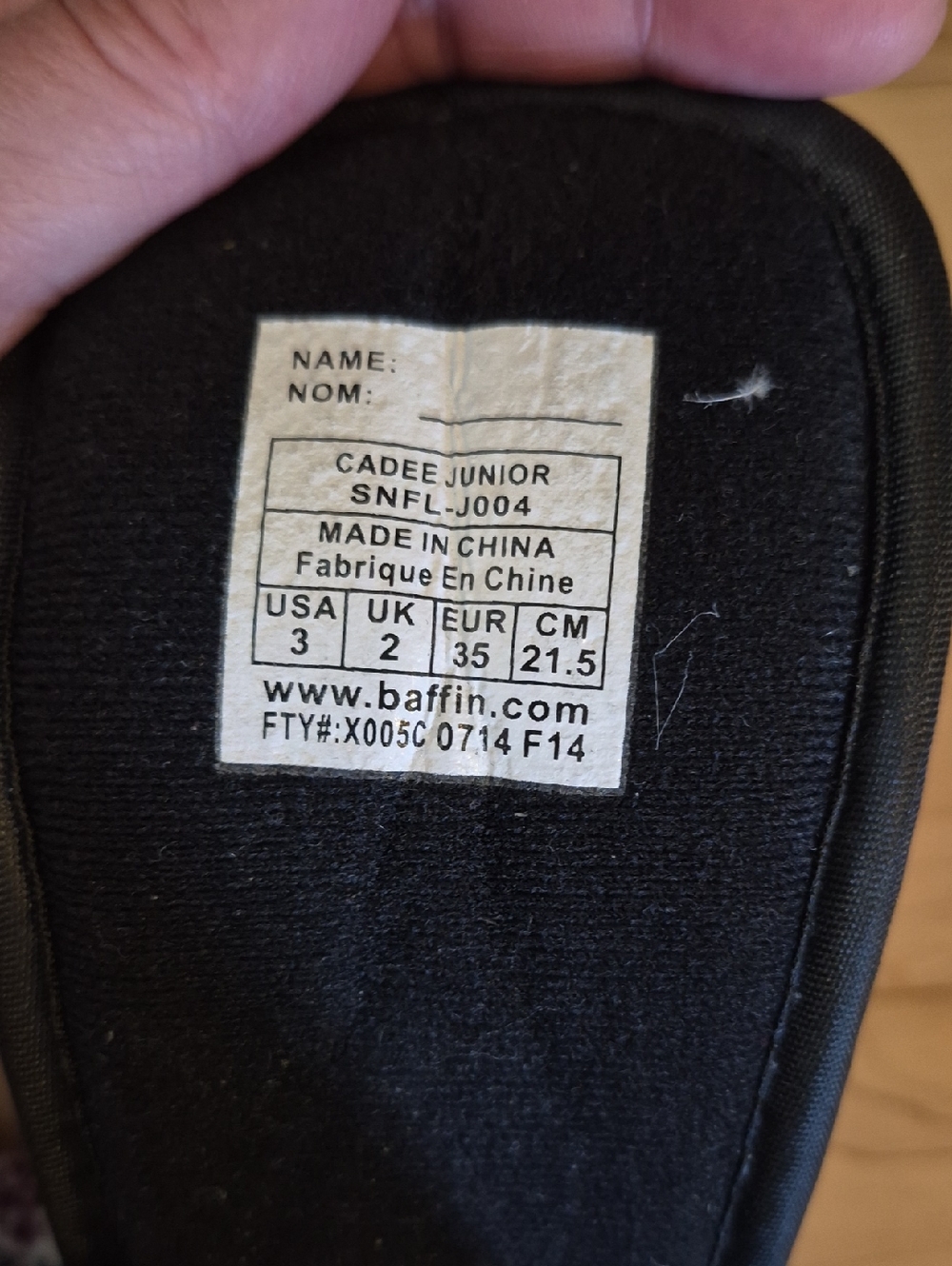 Baffin Girls Size 3 Black Winter Snow Boots - Cozy Faux-Fur Lining - Picture 5 of 9
